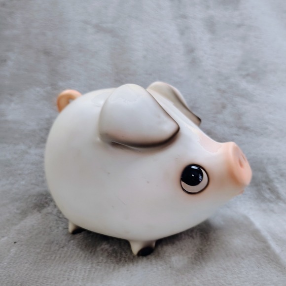 Vintage Ceramic Hog Piggy Bank Mid Century Cute Kitschy Small Big Eyes Farm - Picture 5 of 9